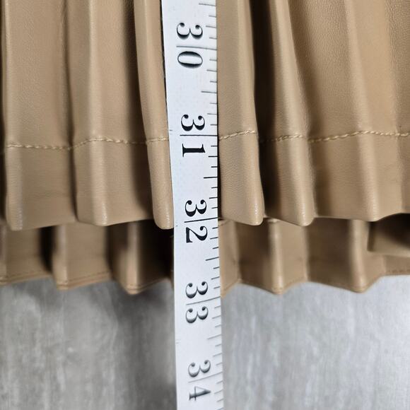 3.1 Phillip Lim Women's Faux-Leather Asymmetric Pleated Midi Skirt Size 4 - Picture 7 of 13